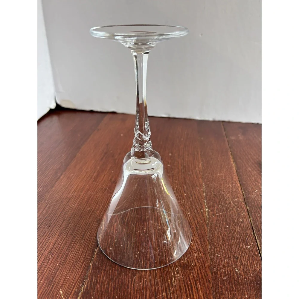 Towle Lead Crystal Martini Glass 7.5 Inch Clear Stemware Austria Faceted Stem‎